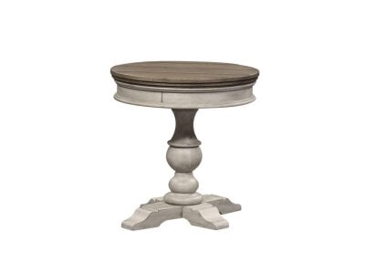 Heartland Round Pedestal Chair Side Table Chairside Tables Liberty Furniture