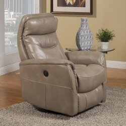 Gemini Linen Power Swivel Glider Recliner with Articulating Headrest - Image 3