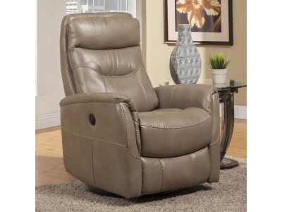Gemini Linen Power Swivel Glider Recliner with Articulating Headrest Recliners Parker House