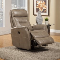 Gemini Linen Power Swivel Glider Recliner with Articulating Headrest - Image 2