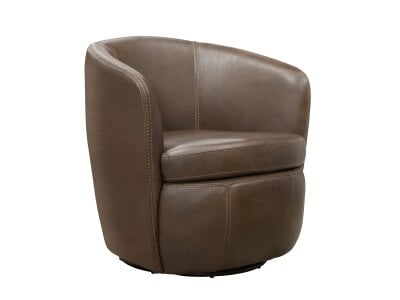 Barolo Vintage Brown Swivel Club Chair Chairs Parker House
