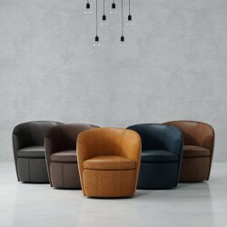 Barolo Vintage Whiskey Swivel Club Chair Chairs Customizable