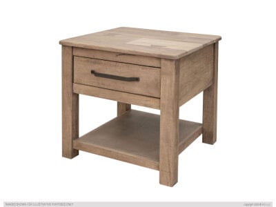 Natural Parota 1 Drawer, End Table International Furniture Direct