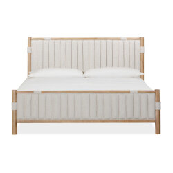 Furano Upholstered King Panel Bed In Ginger And Brun Boucle - Image 2