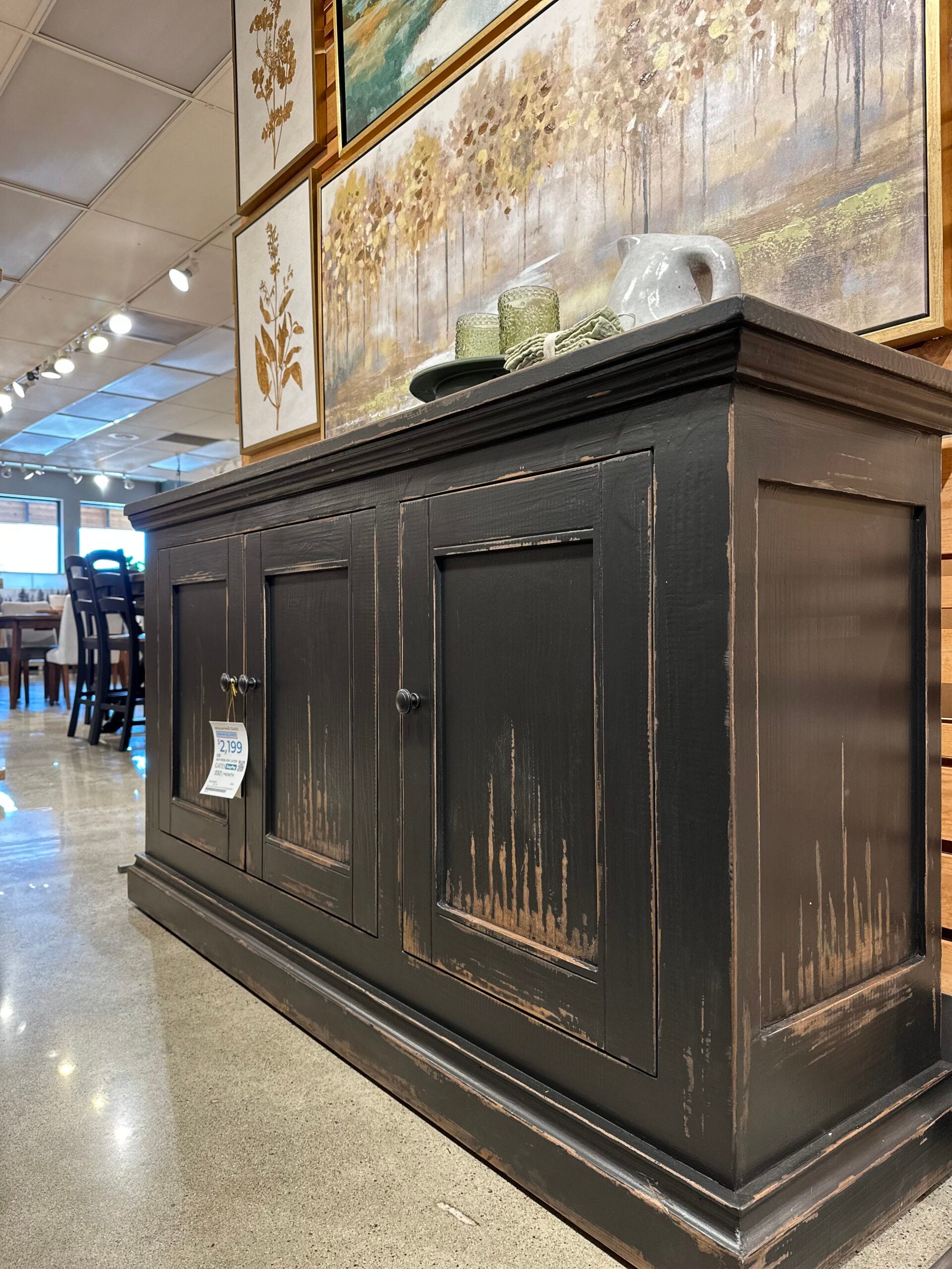 Antique Black Console