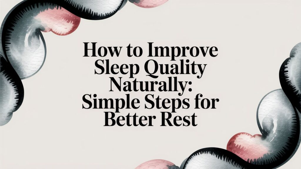 How to Improve Sleep Quality Naturally: Simple Steps for Better Rest