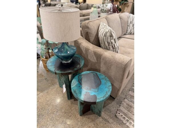 Nesting Tables Wood Blue/Green