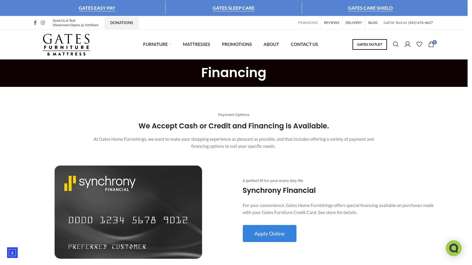 Screenshot from https://www.gatesfurniture.com/financing
