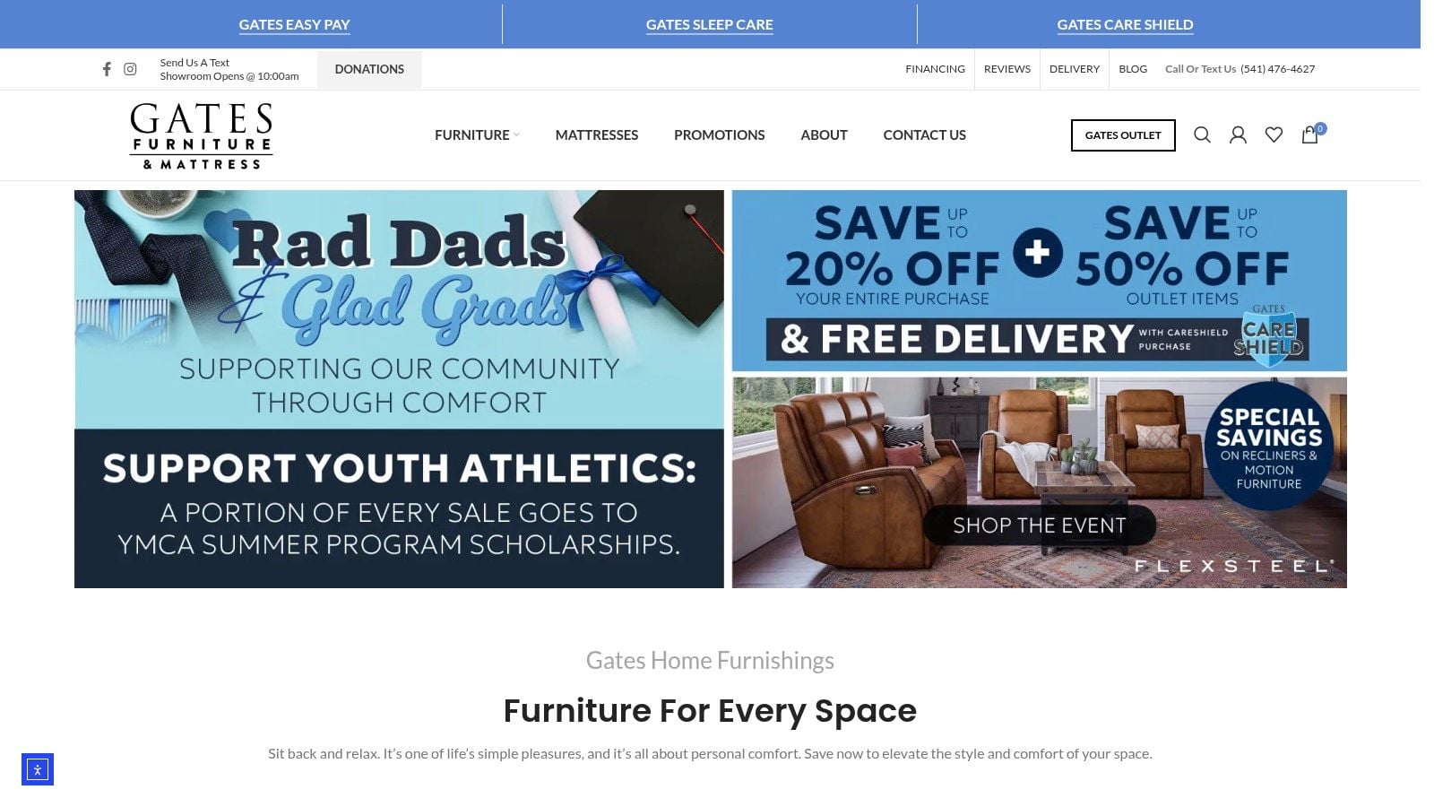 Screenshot from https://gatesfurniture.com/