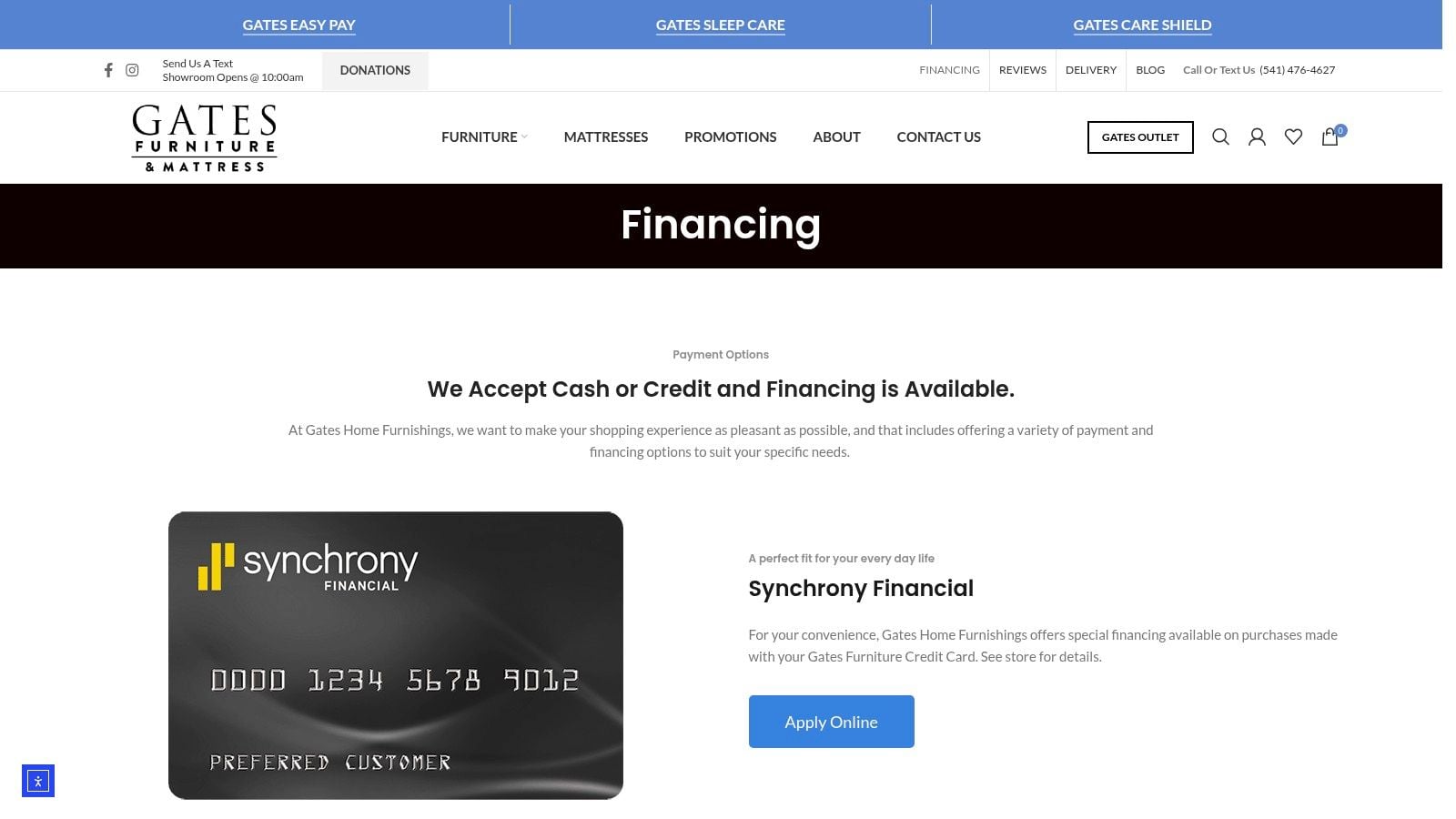 Screenshot from https://gatesfurniture.com/financing/