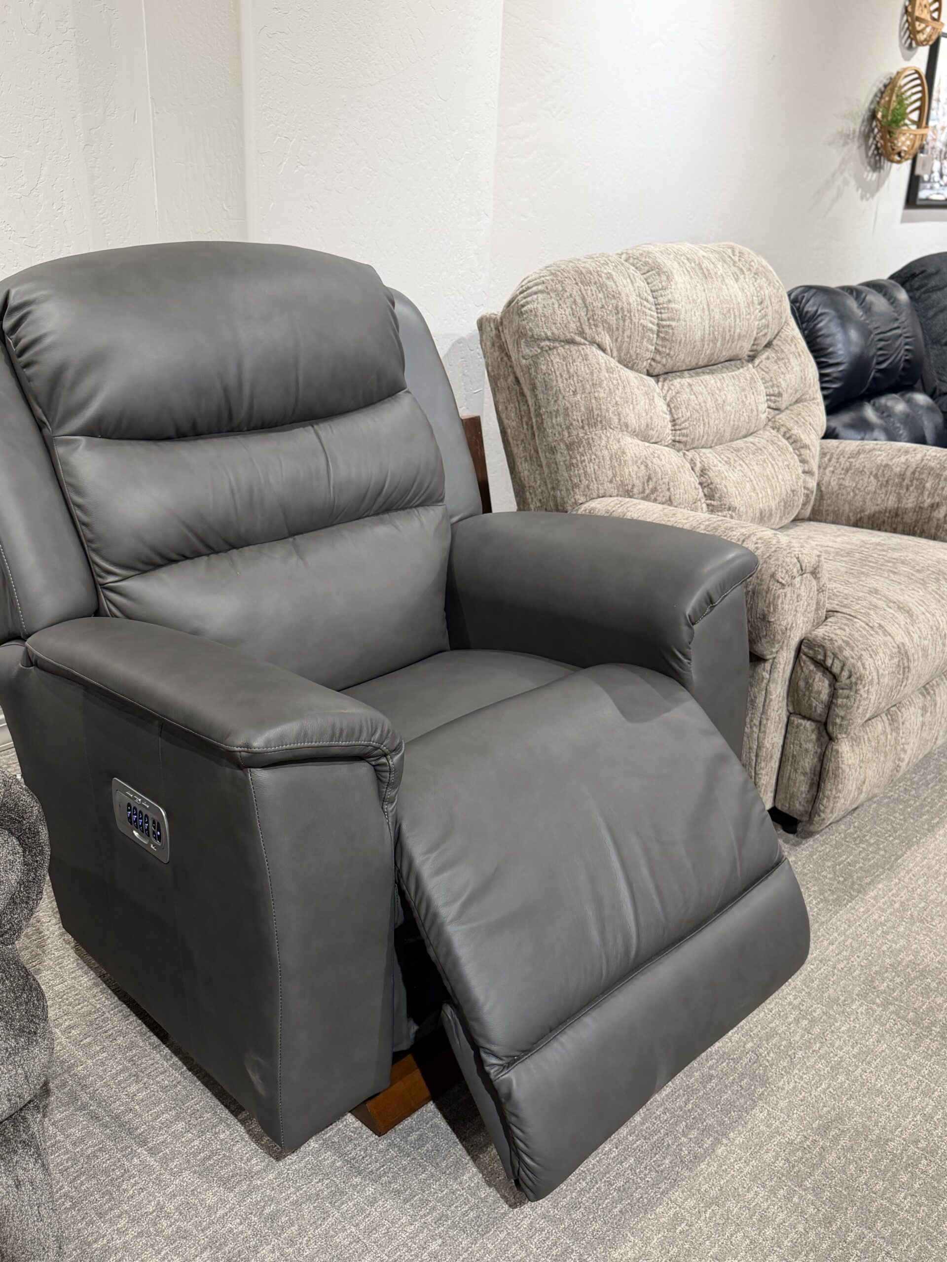 Power Recliner in Storm Leather