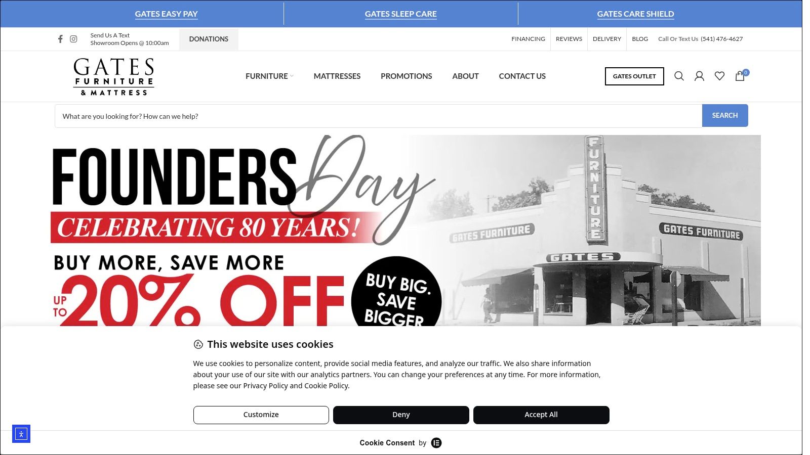 Screenshot from https://gatesfurniture.com
