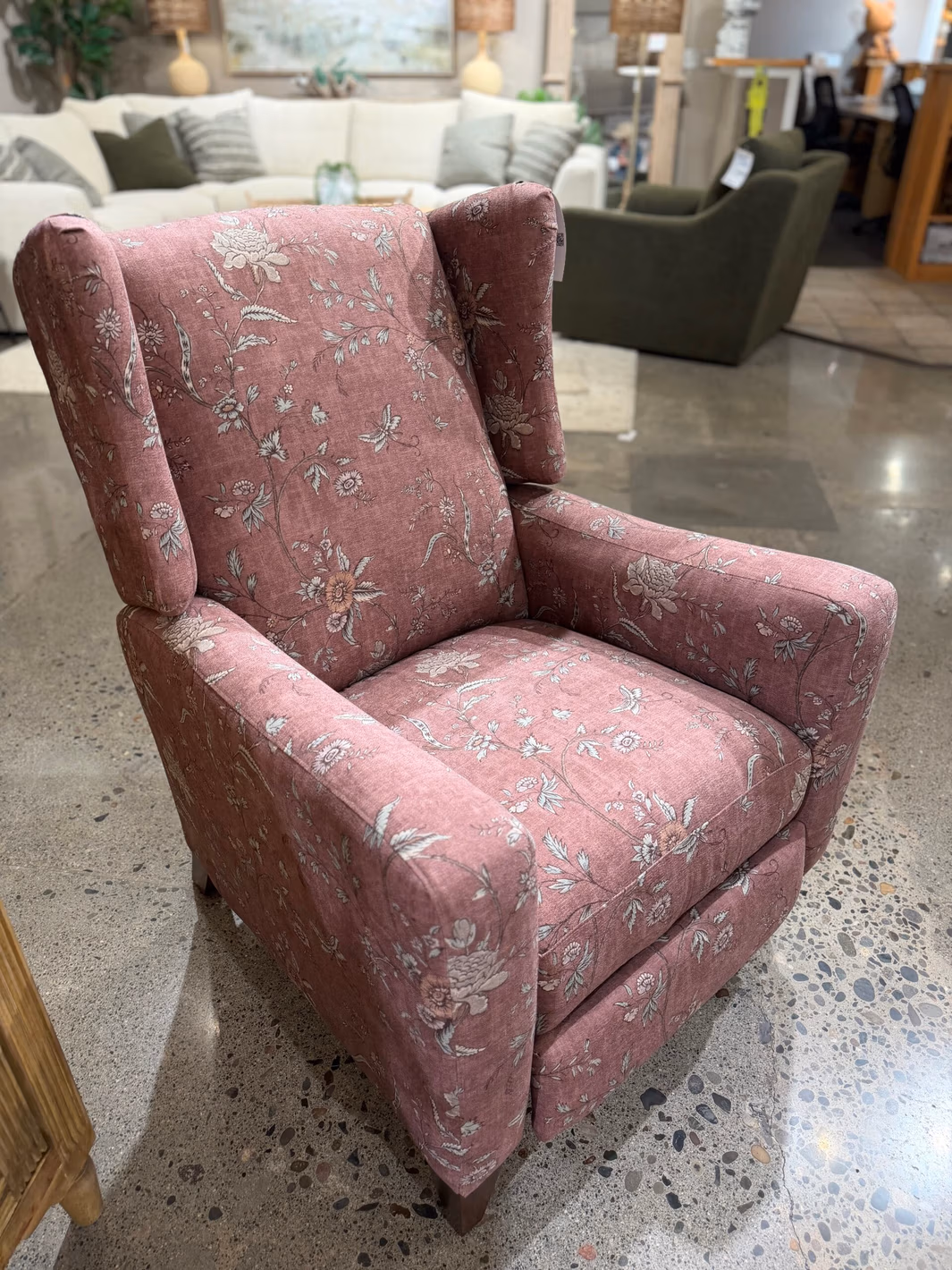 High Leg Recliner in Floral