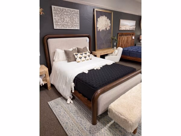 Bed Frame Acacia Wood/Cream