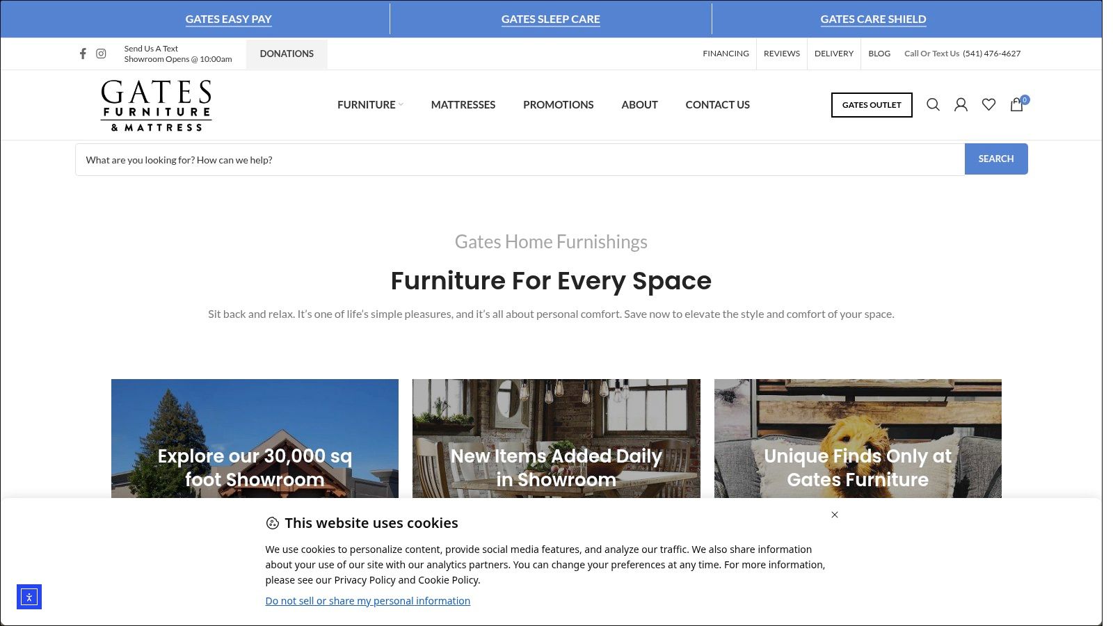 Screenshot from https://gatesfurniture.com