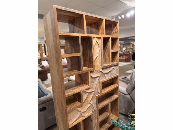 Bookcase Carved Mango Wood
