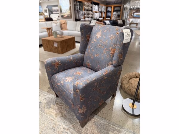 High Leg Recliner in Stonewash Blue Floral