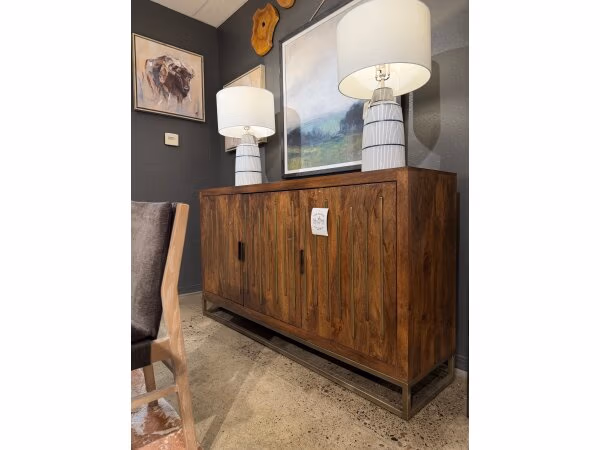 72” Sideboard in Walnut/Brass