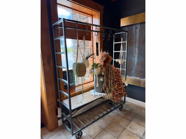 Metal Cart with Wood